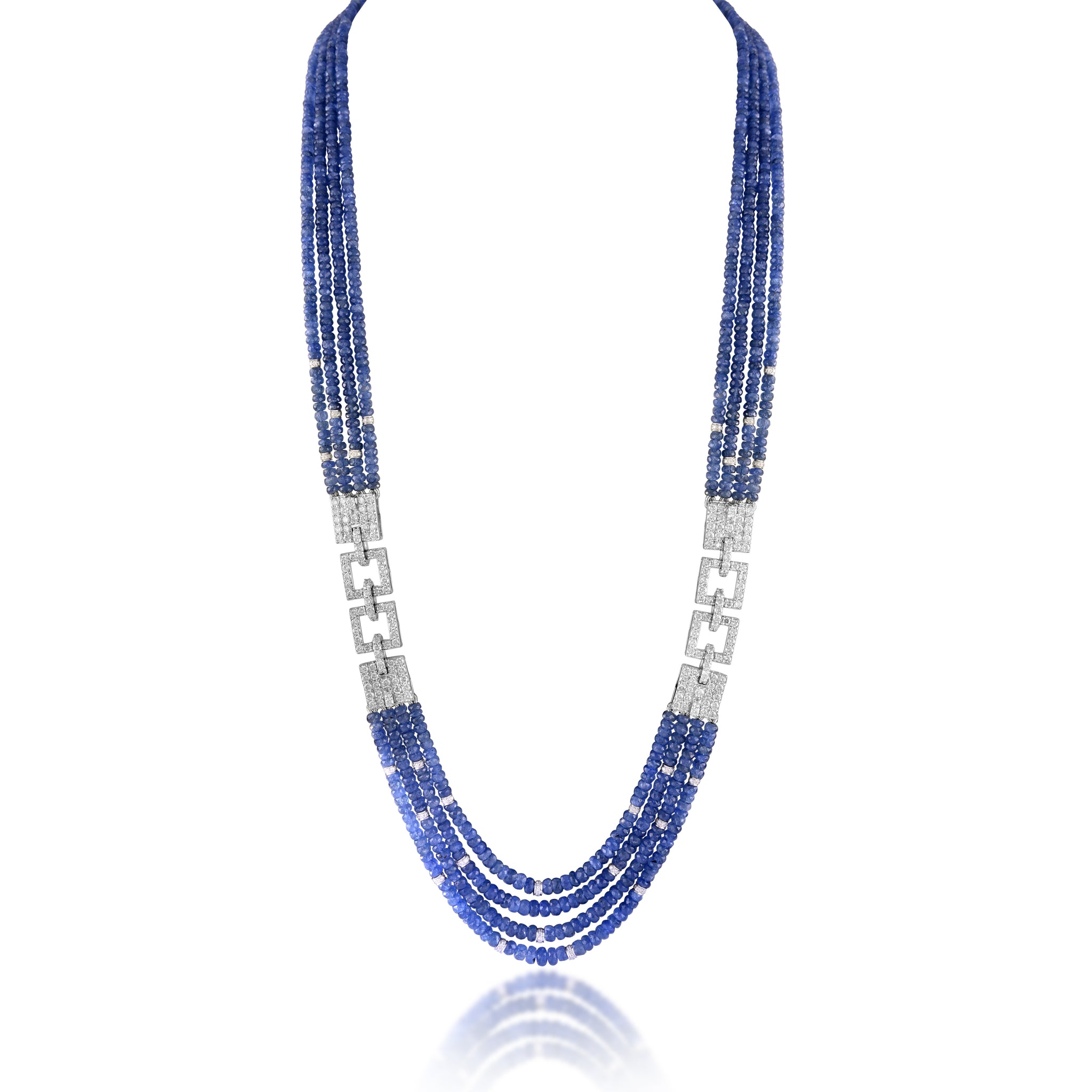 60 CT Blue Sapphire 925 Sterling Sliver Diamond Tear Drop Necklace Rin –  atjewels.in